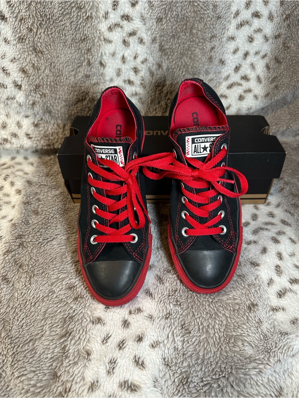 Converse Black Sneakers with Red Accents